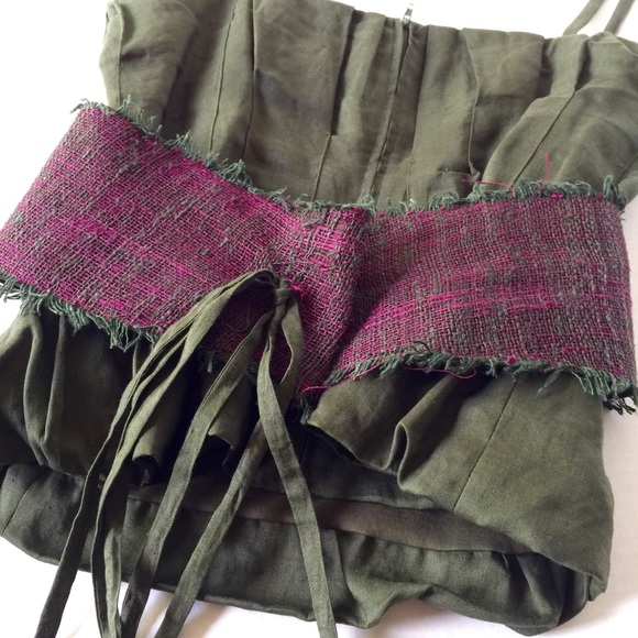 adolfo dominguez | olive green silk top - Picture 1 of 5
